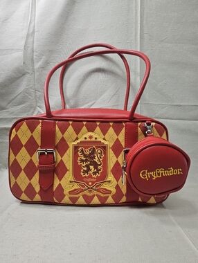 Shein Red and Gold Iconic Wizard House Logo Women's Bag